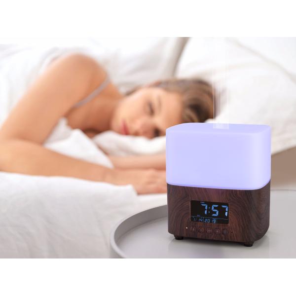 Hotel Ultrasonic Aroma Mist Essential Oil Diffuser Alarm Clock