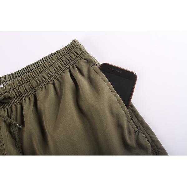 Olive Camouflage Mens Elastic Waist Board Shorts