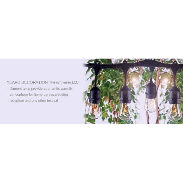 Christmas Waterproof connectable serial led string lights 48FT Outdoor String Lights E26 E27 S14 Edison Bulb included