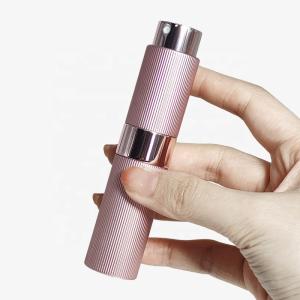 Buy cheap Stripe Aluminum 8ml Twist up Travel Refillable Atomiser Cologne Dispenser Luxury from wholesalers