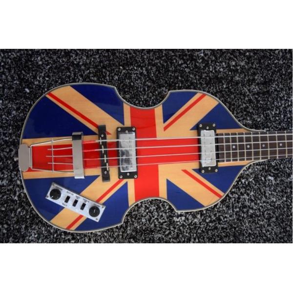 Tiger Maple back&Side Union Jack Top Hofner Icon Series Vintage Violin 4 Strings Bass