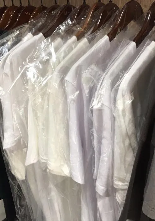 LDPE Transparent Clear Dry Cleaning Custom Printed Waterproof Plastic Garment Cover Bag