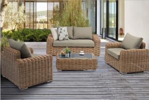 China Modern Luxury Outdoor Furniture Set Hotel Garden Wicker Rattan Sofa Set wholesale