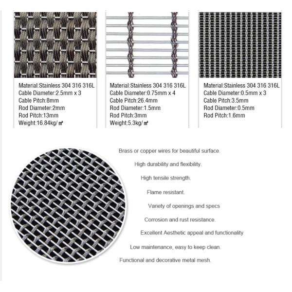 Bronze Stainless Steel Woven Metal Lock Crimped 6m Brass Decorative Wire Mesh