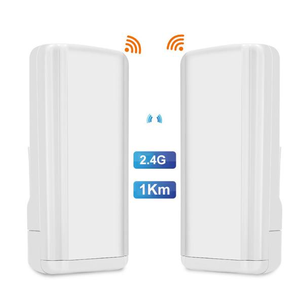 1km Wireless Network Bridge 2.4g Point To Point Ethernet Bridge 300Mbps