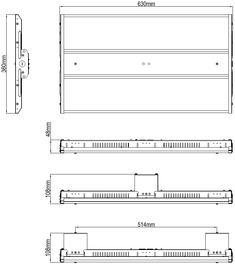 140LM/W 29700LM 220W 5000K Linear High Bay LED Lights 100 Degree