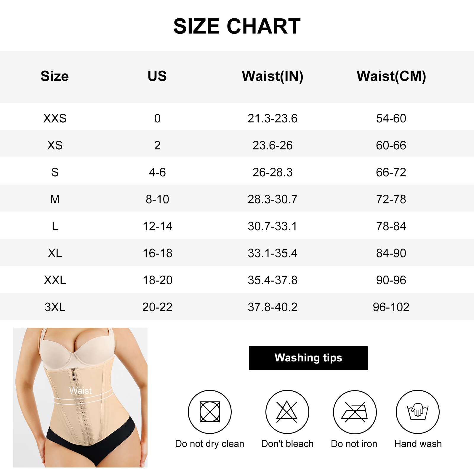 Women's Inner Hasp Zipper Waist Trainer with Standard Thickness and Corset Shaper Type