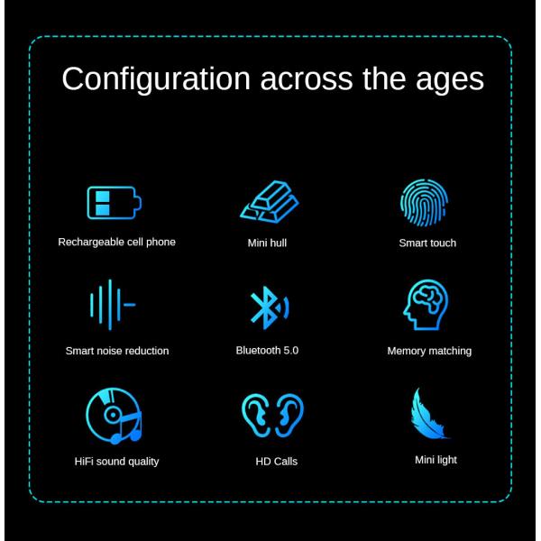 Tws 5.0 Bluetooth Earphone Ipx7 Wireless Headphone 6D Stereo HiFi Wireless Earbus Gaming Headset (with Microphone Power Bank)