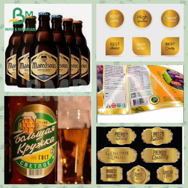 70gsm Wet Resistance Golden Aluminum Metallized Beer Laber Paper