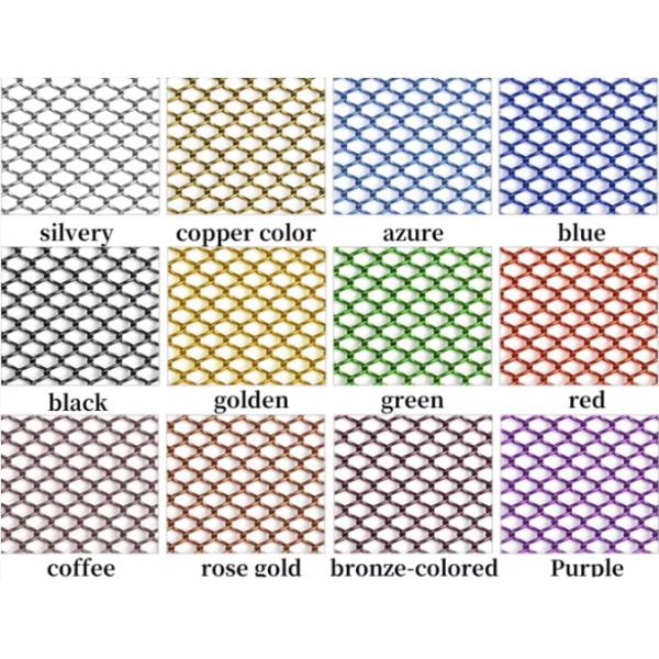Purple Fireproof Metal Mesh Curtain Stainless Steel Mesh Curtain