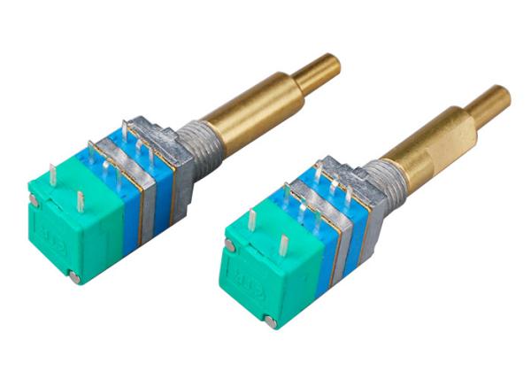 Quality 9.5mm Double Shaft Dual Unit Potentiometer With Rotating Switch DC10V 0.05W for sale