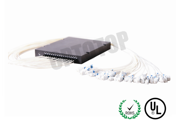 1 X 32 PLC Optical Splitter 0.9mm , White Fiber Optic Splitters LC UPC
