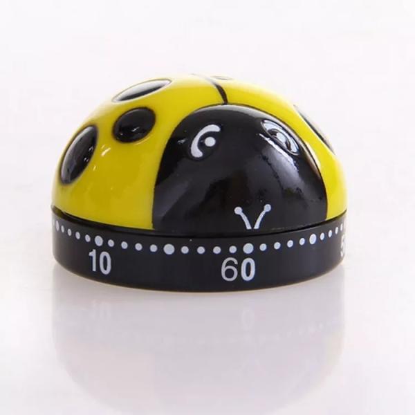 Quality Seven Color Plastic 60 Minute Ladybug Kitchen Timer Fashion Shape Cute for sale