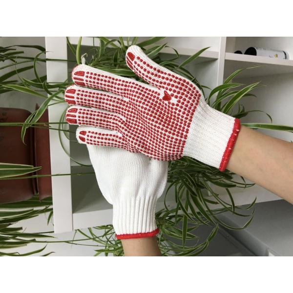Sailing And Terminal Handling Thick Cotton Knitted Hand Gloves With Dots On Palm