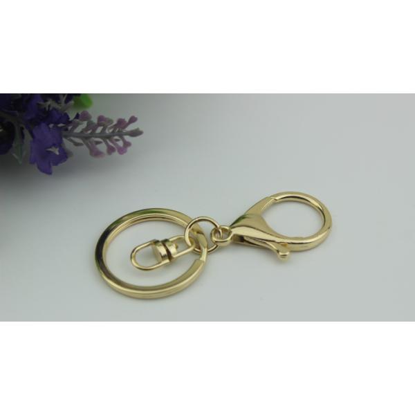 High quality custom gold iron metal key ring zinc alloy snap hook with chain for gift keychains