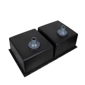 Rectangular Black Equal Double Bowl Under Mount Granite Kitchen Sink