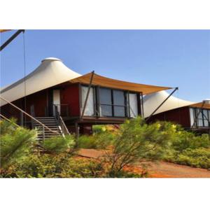 Waterproof Glamping Hotel Tent Flame Retardant Sturdy Steel Frame Structure