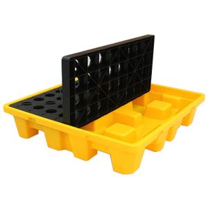 China 220L IBC Plastic Spill Pallets 55 Gallon Drum Containment Yellow wholesale