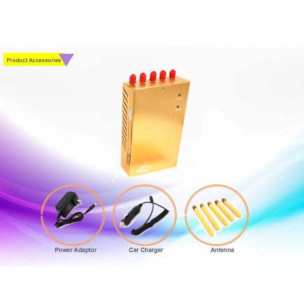 5 Bands 2.5W 27dBm Portable Phone Signal Blocker , Handheld Signale Jammer For GSM , UMTS , DCS