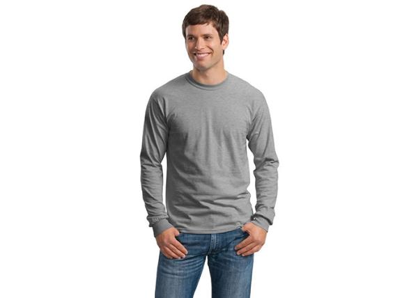 Quality Men's Long Sleeve T - Shirts 100% Cotton Rib Cuffs / Winter Tops & T - Shirt for sale