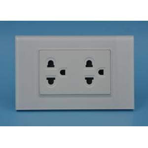 Duplex Electrical Socket Outlet Silver Contact , Double Switched Socket Outlet