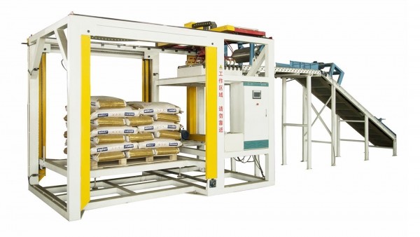 Plastic Cement Palletizer Conventional Bag Palletizer Safety Conveyor