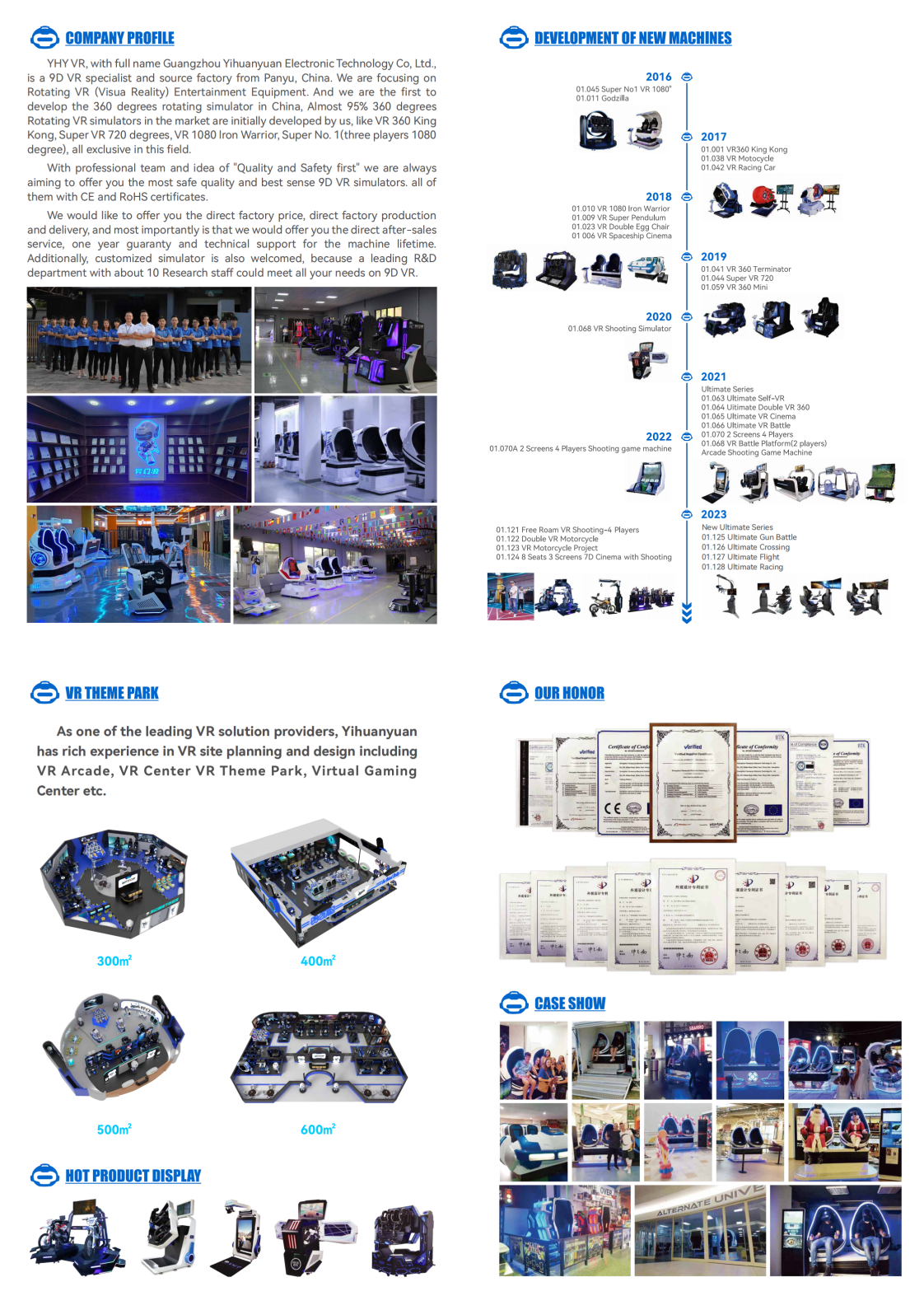 YHY Ultimate VR Battle Simulator Acrylic Structure 50-60HZ Frequency