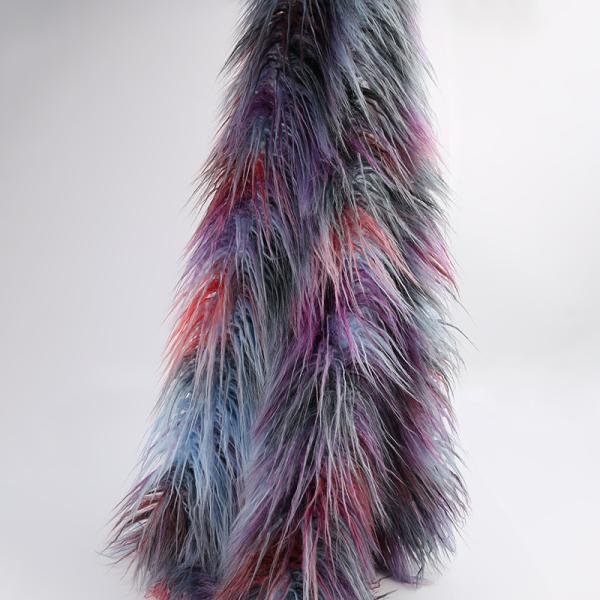 100% Acrylic Front Material Faux Fur Fabric Solid Color Long Pile from for Home Textile