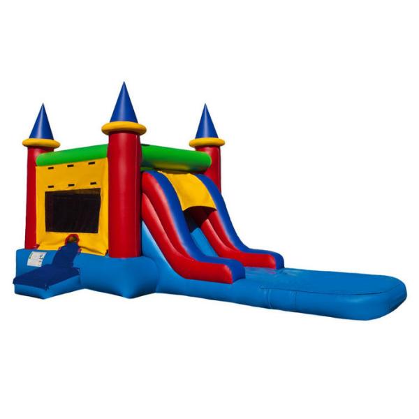 Colourful Inflatable 5 In 1 Combo Bounce House , Magic Castle Bounce House Nontoxic