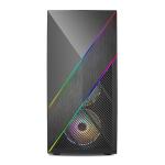 ETEK - PC Mid Tower Case Irregular and Mesh Front Panel with ARGB LED Strip