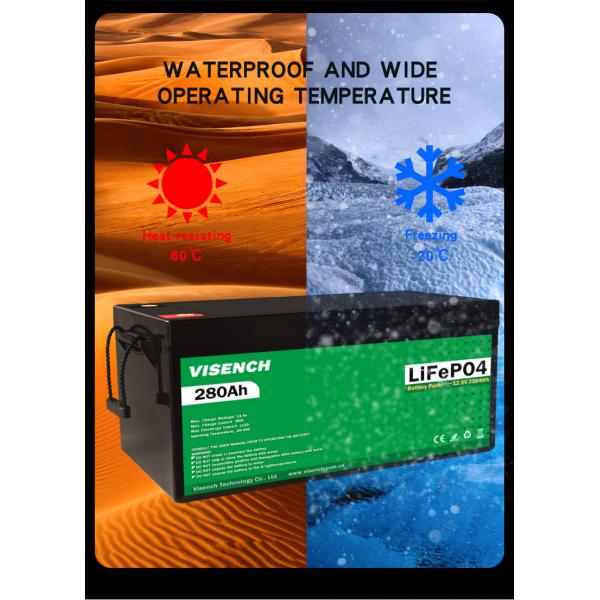 Visench Solar Energy 12V 280Ah Rechargeable Lithium Iron Phosphate Battery 12.8V 280Ah Lifepo4 Batteries