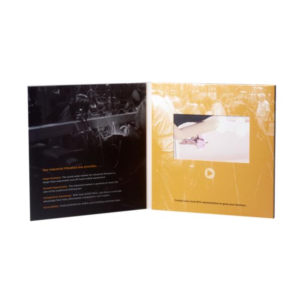 European Style 5inch LCD screen Cosmetic Video Brochure with A5 Print PVC050