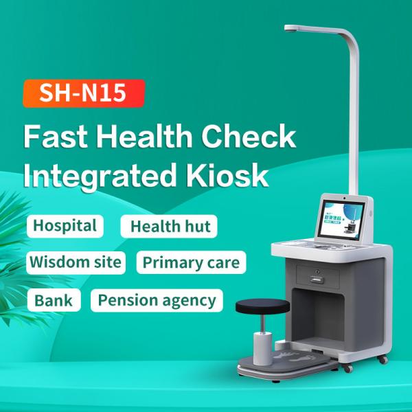 Blood Pressure Fast Health Care Kiosk With A4 Laser Printer Health Report