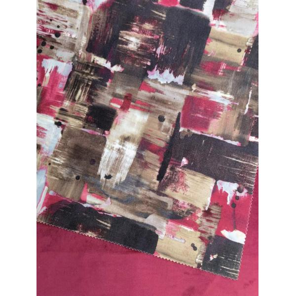 Anti Static Colorful Digital Print Upholstery Fabric Printed Velvet Upholstery Fabric