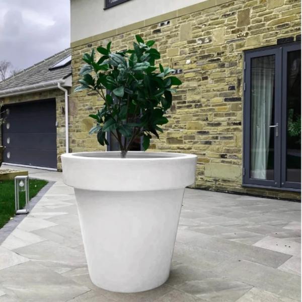 Large Resin Flower Vase Fiberglass Outdoor Pots Customizable Logo Size Fiberglass Planter Box