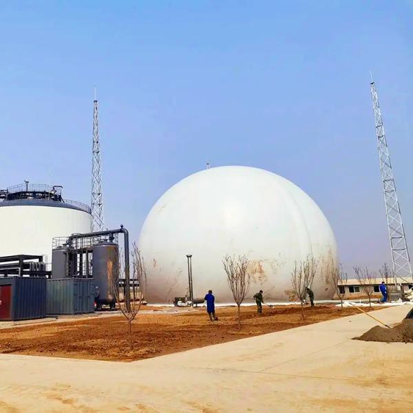 Anti Corrosion Double Membrane Spherical Biogas Holder For Wastewater Treatment