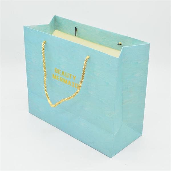 CMYK Printing Cosmetic Shopping Bag , 140g Makeup Paper Bag