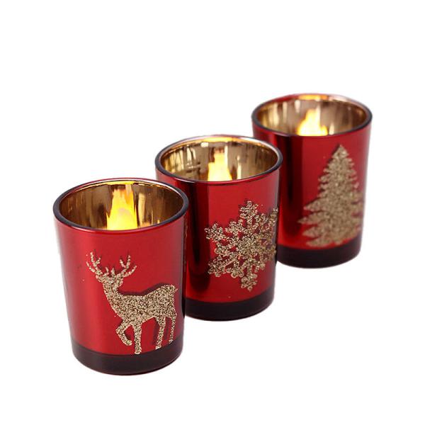 Bulk Electroplated Christmas Candle Jars: B2B Supply, Custom Logo, Durable for Candle Makers & Retailers