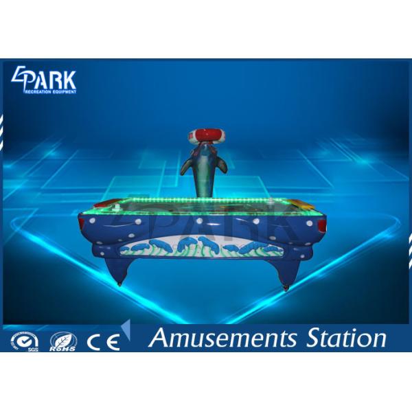 Indoor Video Arcade Game Machines Dolphin Shape Air Hockey Table