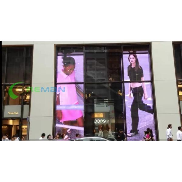 P16 P20 Outdoor Transparent LED Display Screen , Transparent Window Display Ultra Thin
