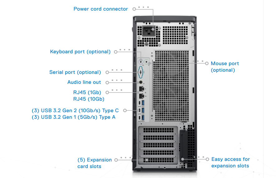 Dell Precision 5860 Tower Workstation W5-2465X 16GB 256GB M.2 Power Supply Windows 11