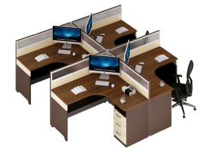 China modern 4 seater melamine office cubicle workstation table furniture wholesale