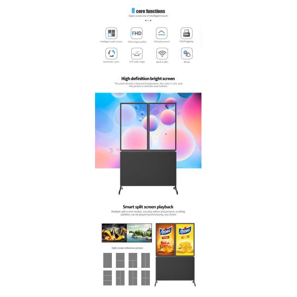 49" Dual Screen AIO Floor Standing Touch Screen Kiosk