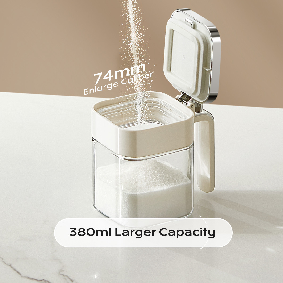 2024 New Arrival Kitchen Seasoning Storage Container Tea Coffee Sugar Salt Glass Spice Jars With Stainless Steel Lids