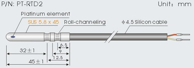 Silicon Round Jacket PT100 PT1000 RTD Temperature Probe Sensor Fast Reaction 0.3 Celsius Tolerance PT-RTD Series