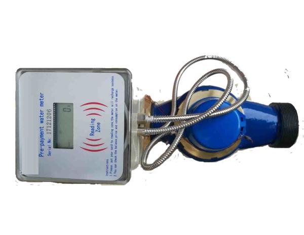 Quality Large Size Prepaid Smart Water Meter Commercial Built In Microcomputer for sale