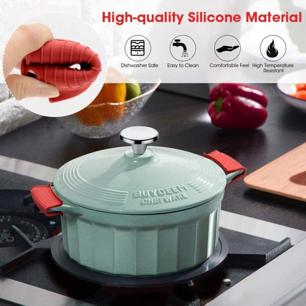 Silicone Hot Handle Holder Heat Resistant Cast Iron Skillets Handles Grip Covers For Pan Pot