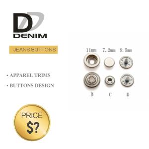 Buy cheap Professional Denim Metal Buttons , Tapered Pearl Snap Buttons Custom Size from wholesalers