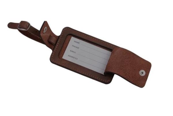 Quality Cow Split Leather Promotional Luggage Tags With Customized Design for sale