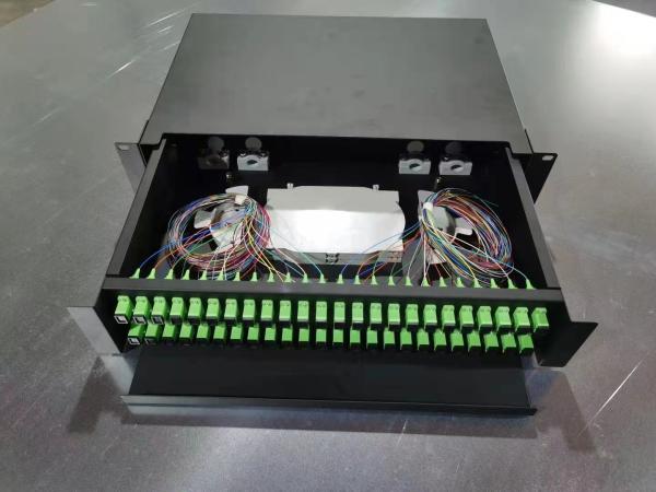 Quality 2U  48 Core 24Port SC Fiber Optic Patch Panel Drawer Type Slide Out for sale